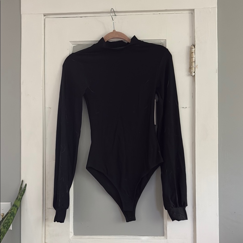 Elegant Black high neck Long Sleeve Bodysuit